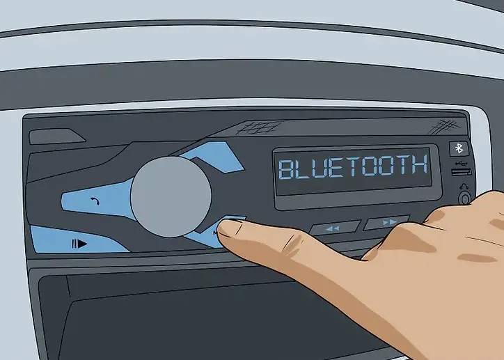 Pressing button of a car radio